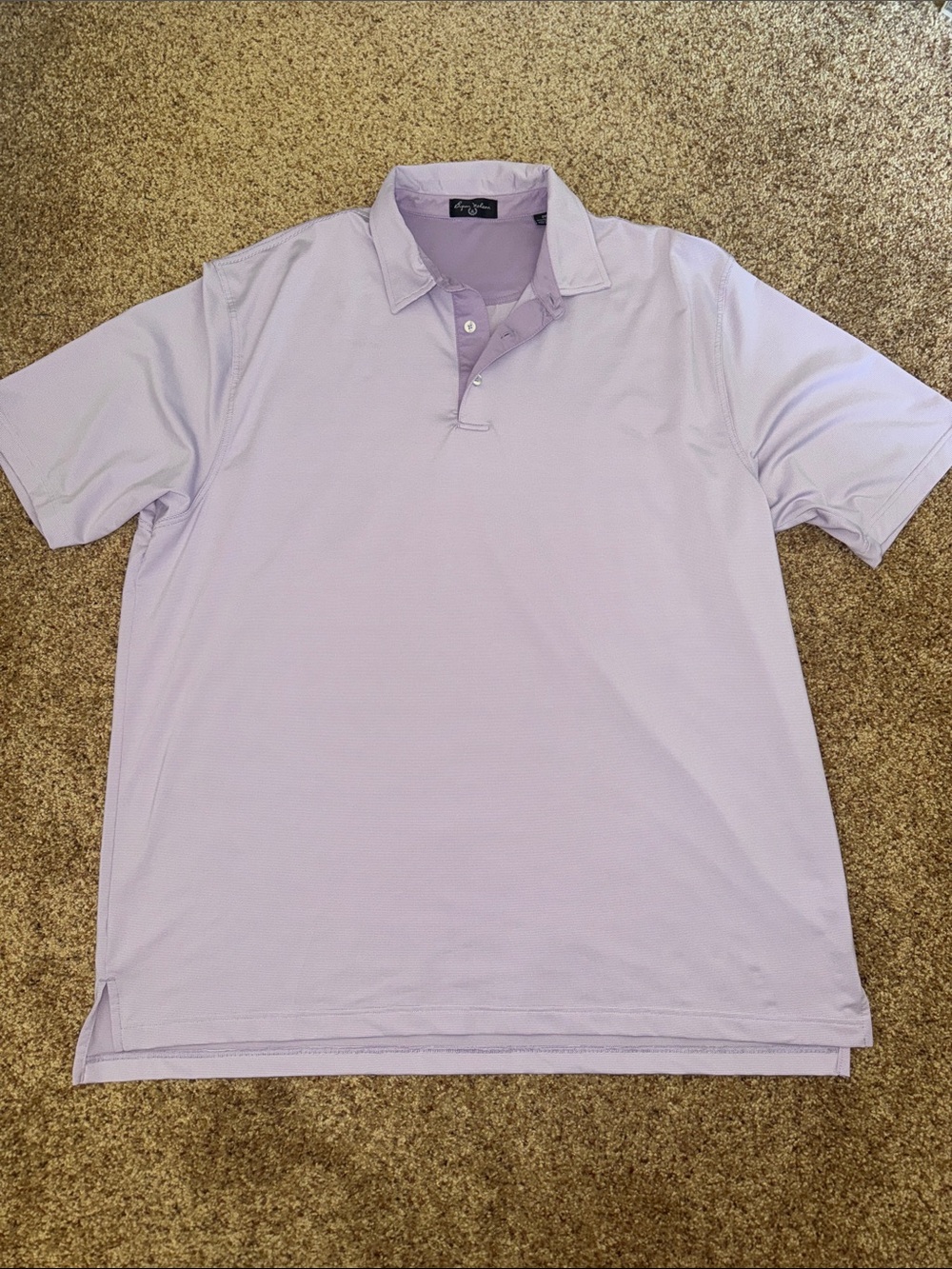 Byron Nelson Men's Lavender with Faint Stripes Polo Shirt - XXL